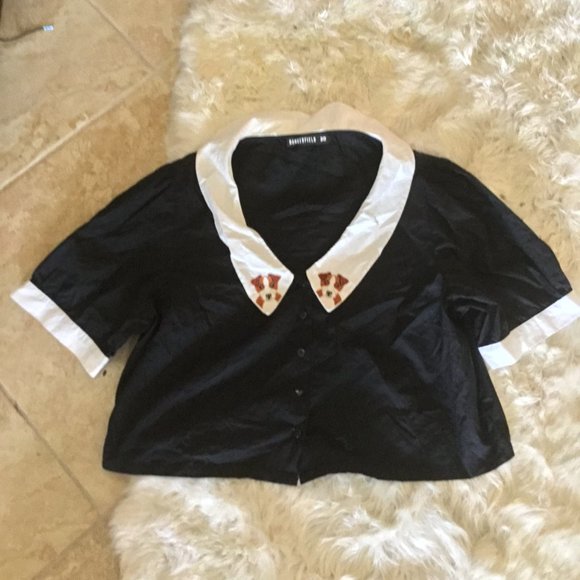 Dangerfield Black Skirt with White Paw Prints - Picture 3 of 4